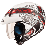 Buy OPEN FACE HELMET MARSHALL D4 DECOR  MATT WHITE N2 STUDDS on 0 % discount