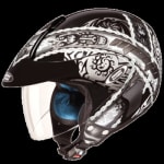 Buy OPEN FACE HELMET MARSHALL D4 DECOR  BLACK N4 (580MM) STUDDS on 0 % discount