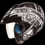 Buy OPEN FACE HELMET MARSHALL D4 DECOR  BLACK N4 (600MM) STUDDS on 0 % discount