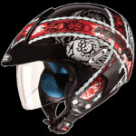 Buy OPEN FACE HELMET MARSHALL D4 DECOR  MATT BLACK N2 (580MM) STUDDS on 0 % discount