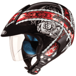 Buy OPEN FACE HELMET MARSHALL D4 DECOR  MATT BLACK N2 STUDDS on 0 % discount