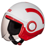 Buy OPEN FACE HELMET NANO 560 RED WHITE STUDDS on 0 % discount