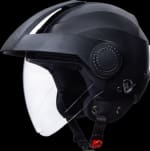 Buy OPEN FACE HELMET SUBURBAN W BLACK WITH CARBON CENTRE STRIP AND BLACK PEAK (540MM) STUDDS on 0 % discount