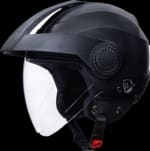 Buy OPEN FACE HELMET SUBURBAN W BLACK WITH CARBON CENTRE STRIP AND BLACK PEAK (580MM) STUDDS on 0 % discount