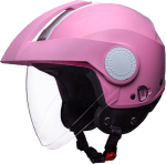 Buy OPEN FACE HELMET SUBURBAN W PINK WITH CARBON CENTRE STRIP AND PINK PEAK STUDDS on 0 % discount