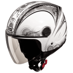 Buy OPEN FACE HELMET TRACK D1 DECOR WHITE N4 STUDDS on 0 % discount