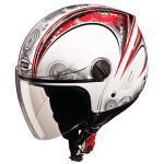 Buy OPEN FACE HELMET TRACK D1 DECOR WHITE N2 STUDDS on 0 % discount
