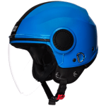 Buy OPEN FACE HELMET URBAN M BLUE WITH CARBON CENTRE STRIP STUDDS on 0 % discount