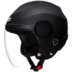 Buy OPEN FACE HELMET URBAN M BLACK WITH CARBON CENTRE STRIP STUDDS on 0 % discount
