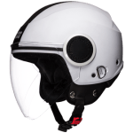 Buy OPEN FACE HELMET URBAN W WHITE WITH CARBON CENTRE STRIP STUDDS on 0 % discount
