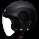 Buy OPEN FACE HELMET URBAN W BLACK WITH CARBON CENTRE STRIP (540MM) STUDDS on 0 % discount