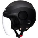 Buy OPEN FACE HELMET URBAN W BLACK WITH CARBON CENTRE STRIP STUDDS on 0 % discount