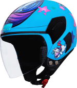 Buy OPEN FACE HELMET FEMM SUPER 540 D1 DECOR UNICORN BLUE STUDDS on 0 % discount