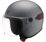 Buy OPEN FACE HELMET JETSTAR CLASSIC WITH VISOR GUN GREY STUDDS on 25.00 % discount