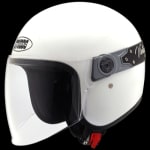 Buy OPEN FACE HELMET JETSTAR VINTAGE WITH VISOR WHITE (600MM) STUDDS on 0 % discount