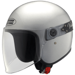 Buy OPEN FACE HELMET JETSTAR VINTAGE WITH VISOR SILVER GREY STUDDS on 0 % discount