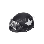 Buy MOTORCYCLE HELMET WITH GOGGLES DETACHABLE VISOR STAR PATTERN BLACK 55-60 CM on 0.00 % discount