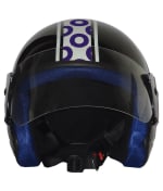 Buy TUFF OPEN FACE HELMET OOPS BLUE RINGS (GLOSSY BLACK) on 0 % discount