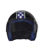 Buy TUFF OPEN FACE HELMET - OOPS BLUE CHECKS (GLOSSY BLACK) FOR MEN on 0 % discount