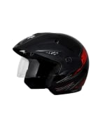 Buy Vega open face Helmet - Cruiser With Peak Arrows (Dull Black Base With Red Graphics) on 30.00 % discount