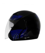 Buy Vega open face Helmet - Eclipse Killer (Dull Black Base With Blue Graphics) on 0 % discount