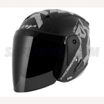 Buy OPEN FACE HELMET LARK VICTOR DULL BLACK SILVER HELMET VEGA on 0 % discount