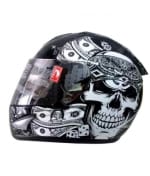 Buy THH - Full Face Helmet -TS -41 (8) Pirates (Black/White) [Standard : 57 - 59 cms] on 0 % discount