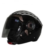 Buy THH T314 Black White Open Face Helmet [Standard Size : 57-59 cms] on 0 % discount