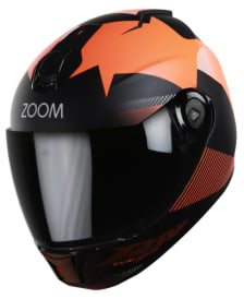 Buy FULL FACE HELMET SBH-11 ZOOM TRACE MAT BLACK WITH ORANGE   HIGN on  % discount