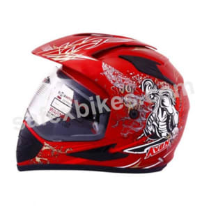 Avon Motocross Red Full Face Helmet- Motorcycle Parts For Hero Honda  UNIVERSAL