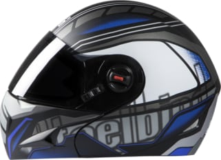 FLIP UP HELMET SB-41 OSCAR MAGNETIC MAT BLACK WITH BLUE (600MM