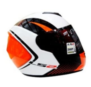 FULL FACE HELMET FF351 CORSA (WHITE- ORANGE) LS2- Motorcycle