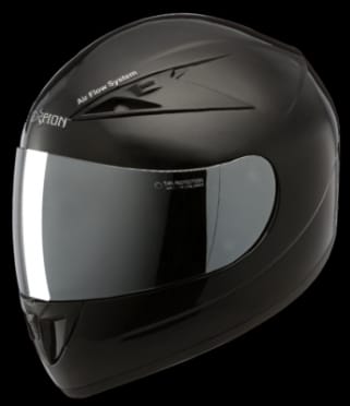 FULL FACE HELMET SCORPION WITH MIRROR VISOR BLACK (600MM) STUDDS