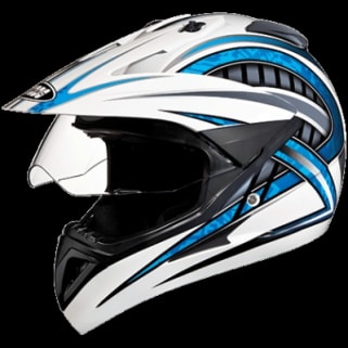 OFF ROAD FULL FACE HELMET MOTOCROSS D2 DECOR WITH VISOR WHITE N1