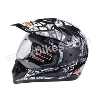 Avon Black Full Face Motocross Helmets- Motorcycle Parts For Hero Honda  UNIVERSAL