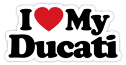 I LOVE MY DUCATI BRANDING STICKER 6 INCHES X 3 INCHES- Motorcycle Parts For