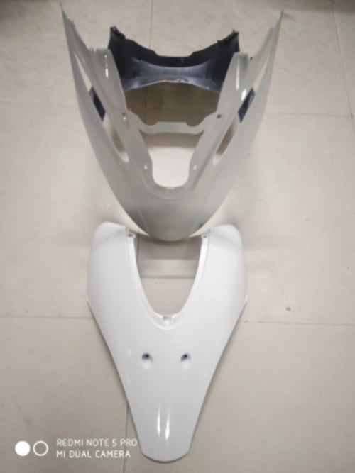 FRONT NOSE WITH FRONT SHIELD UPPER SCOOTY PEP PLUS (WHITE) ZADON