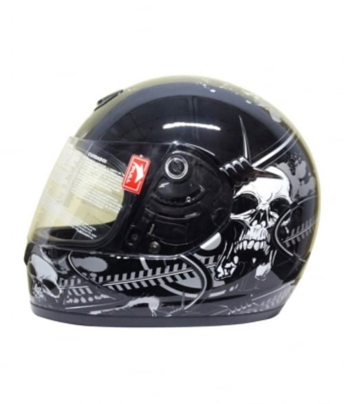 Thh Helmet Ts 15 Black Skull Full Face 