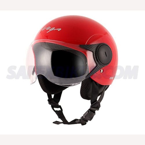 LADIES HELMET ATOM RED HELMET (M) VEGA- Motorcycle Parts For Hero