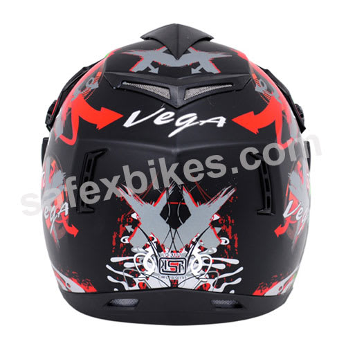 VEGA Off Road D/V Moto X Full Face Helmet (Dull Black and Red, Medium) Motorbike  Helmet - Buy VEGA Off Road D/V Moto X Full Face Helmet (Dull Black and Red,  Medium)