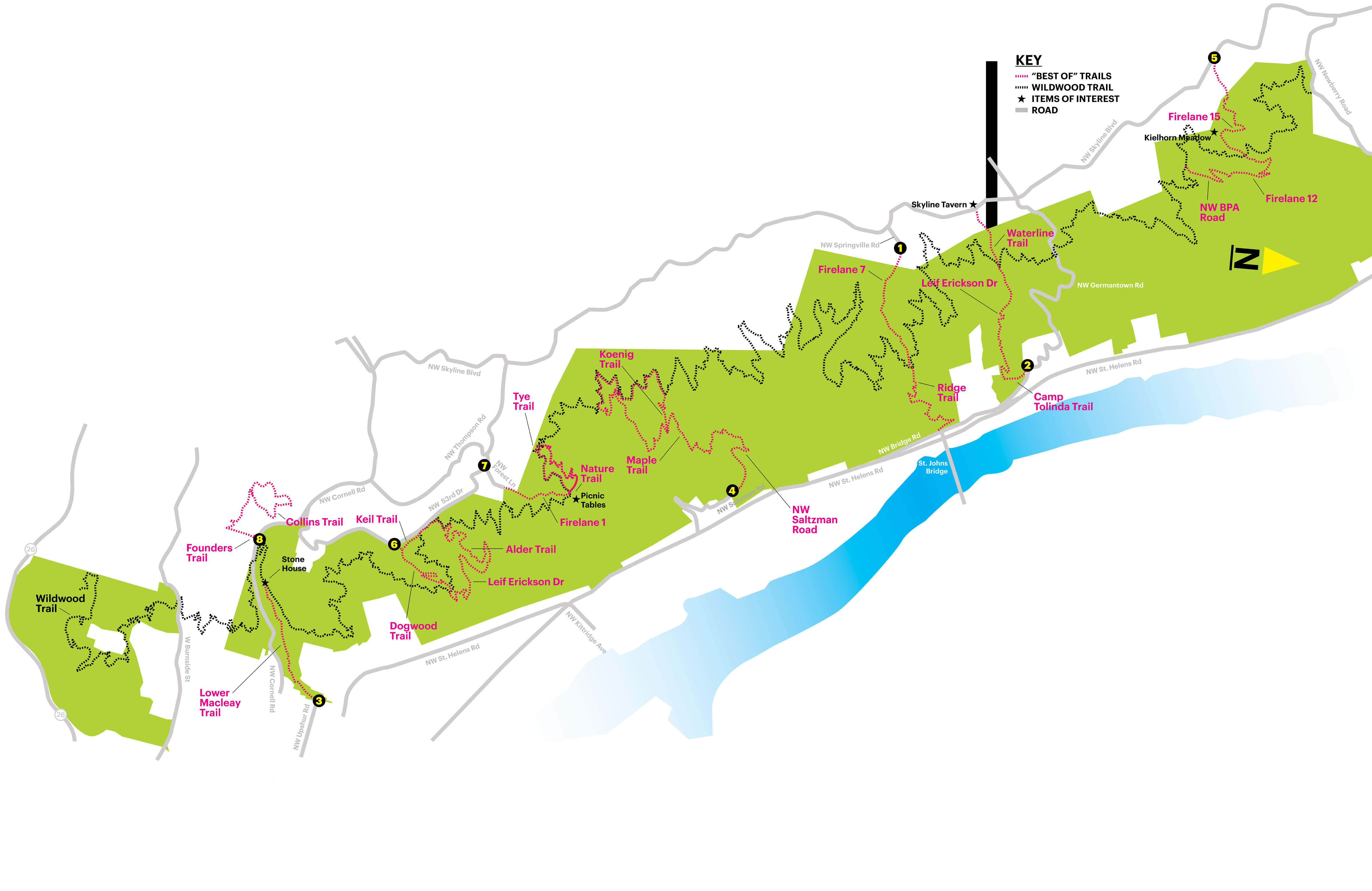 Map Forest Park Portland Tour Map