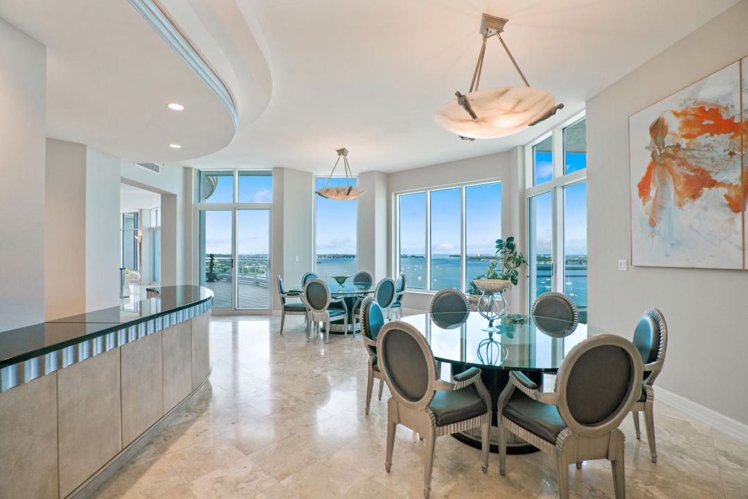 Dining room in Sarasota penthouse