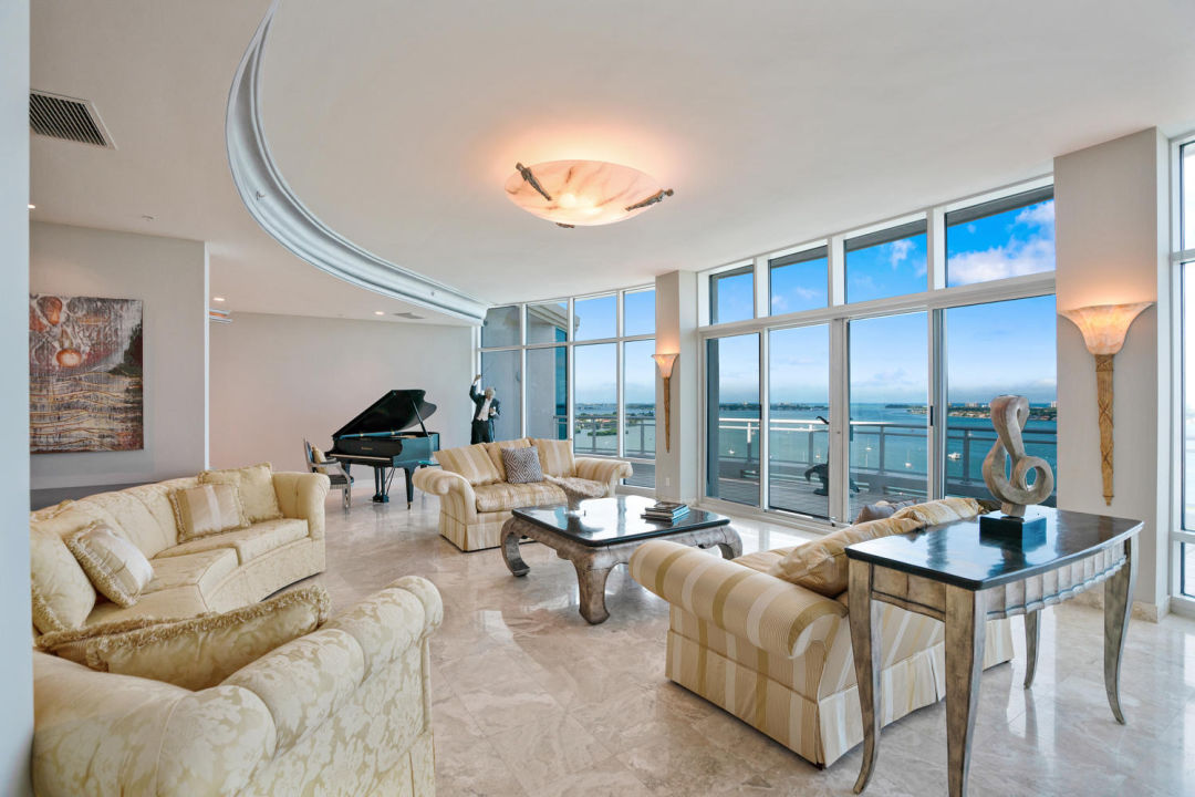 Entertaining area in Sarasota penthouse