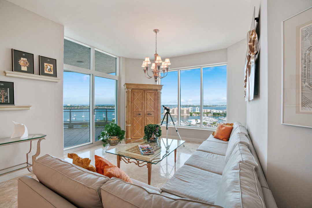 Family room in Sarasota Penthouse