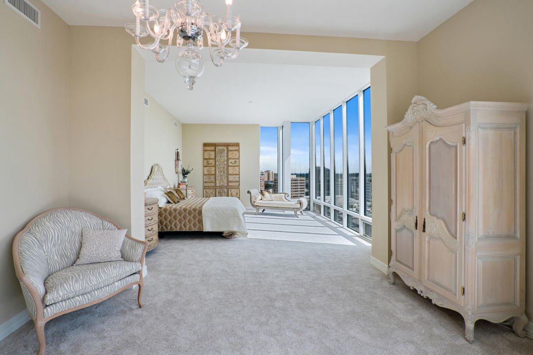 Master bedroom in Sarasota penthouse