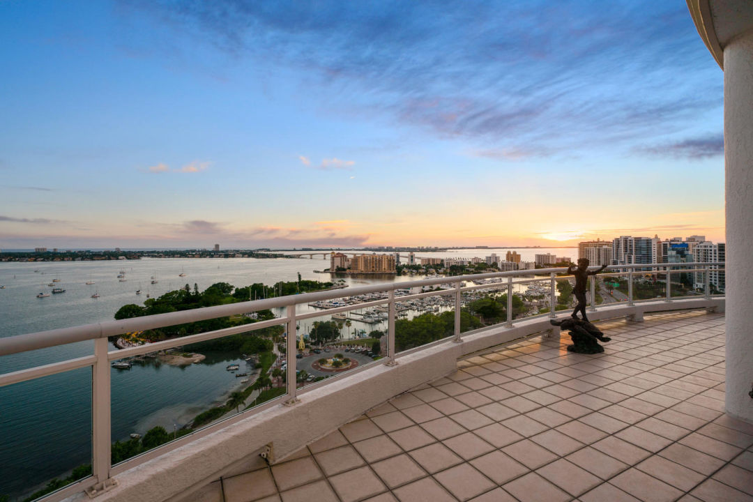 Sunset view from Sarasota penthouse