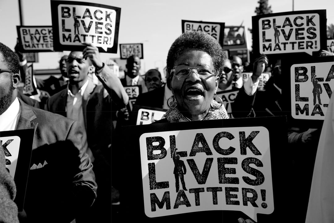 Protestors at a Black Lives Matter rally