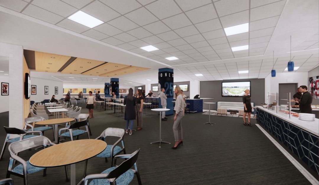 A rendering of the new LECOM lounge at CoolToday Park.