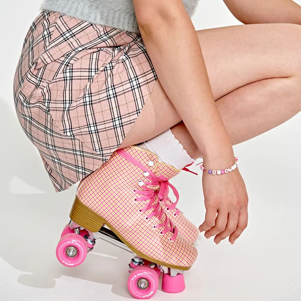 Impala quad skates in pink tartan