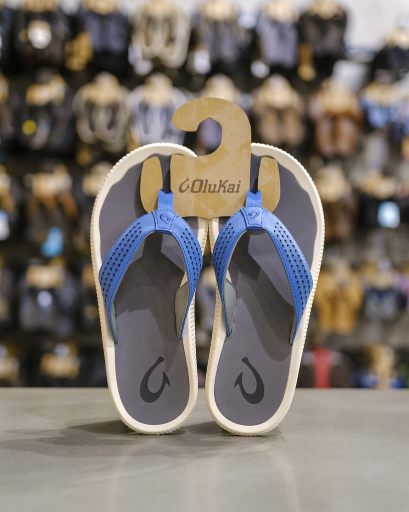 OluKai makes popular, comfortable flip-flops you can find at Compound Boardshop